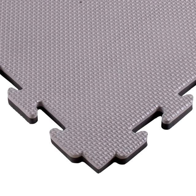 Mata Puzzle tatami podkładka do ćwiczeń inSPORTline Sazegul 100x100x2 cm - szaro-czarny, wzór 5 pasków