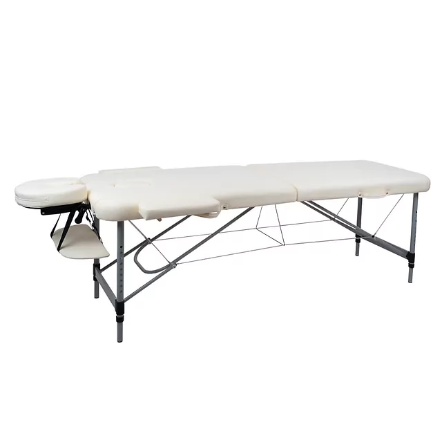 Stół do masażu inSPORTline Morrani ∙ 2-częściowy aluminiowy ∙ nośność 250 kg ∙ waga 15 kg ∙ regulowana wysokość ∙ torba transportowa