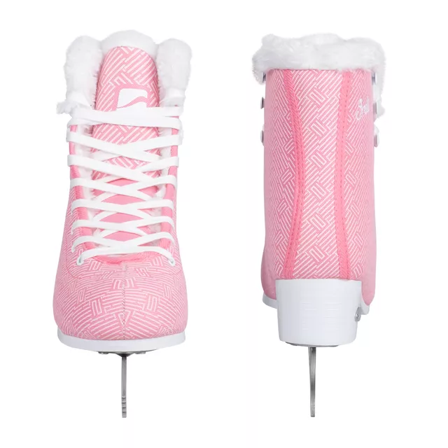 Damskie łyżwy figurowe z ocieplanym kożuszkiem inSPORTline Ireli ∙ Thermo Fit ∙ stal nierdzewna