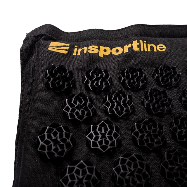 Ekskluzywna mata i poduszka do masażu akupresury inSPORTline EcoSpike + torba - Czarny