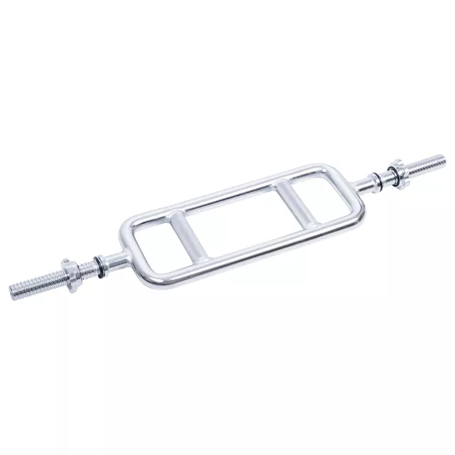 Gryf do tricepsów inSPORTline Tridabar 88,5 cm ∙ ergonomiczny z 2 uchwytami ∙ nośność 150 kg ∙ stal chromowana ∙ średnica 30 mm ∙ waga 10 kg