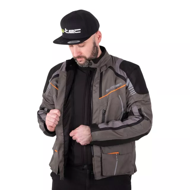Turystyczna kurtka motocyklowa W-TEC Smackton - Szary pomarańczowy