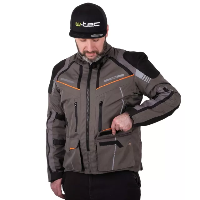 Turystyczna kurtka motocyklowa W-TEC Smackton - Szary pomarańczowy