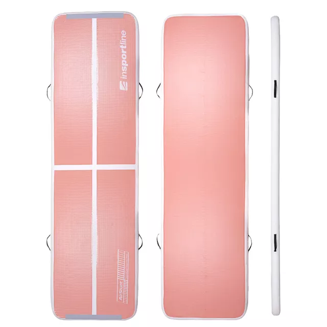Ścieżka akrobatyczna do ćwiczeń Airtrack inSPORTline Airstunt 400x100x10 cm pink