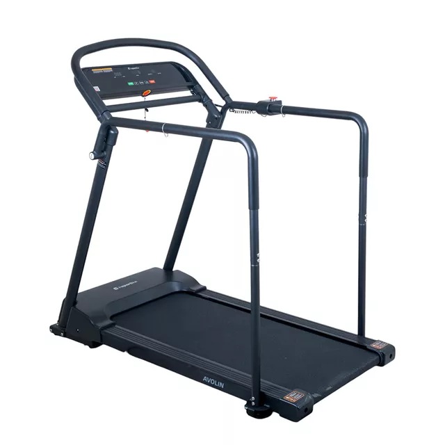 Bieżnia rehabilitacyjna z poręczami do chodzenia inSPORTline Avolin z poręczami ∙ Bluetooth ∙ aplikacje ∙ prędkość 0,3-8 km/h ∙ nośność 150 kg