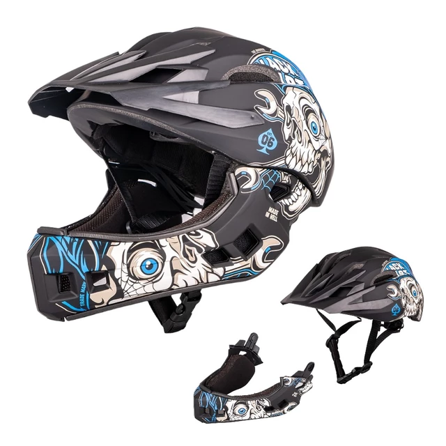 Kask Downhill na rower motor enduro zjazdowy W-TEC Delgada - Freestylowy błękit - Black Heart Mechanic