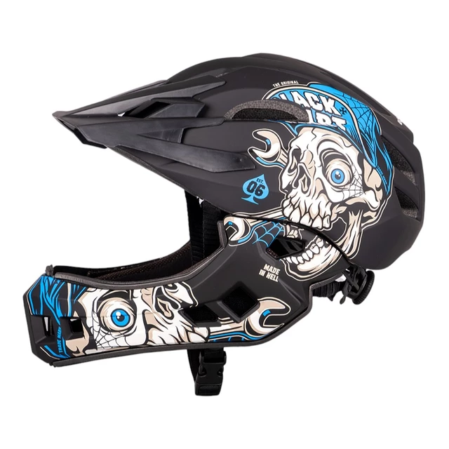 Kask Downhill na rower motor enduro zjazdowy W-TEC Delgada - Freestylowy błękit