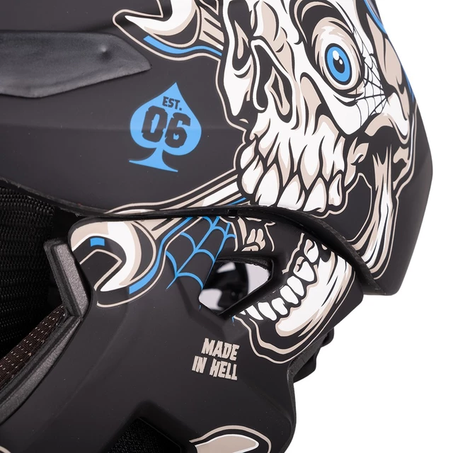 Kask Downhill na rower motor enduro zjazdowy W-TEC Delgada - Freestylowy błękit
