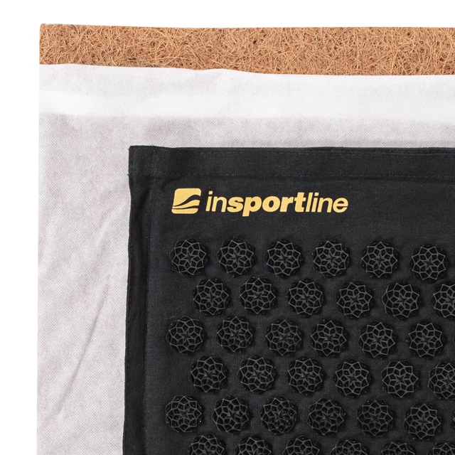 Ekskluzywna mata i poduszka do masażu akupresury inSPORTline EcoSpike + torba - Czarny