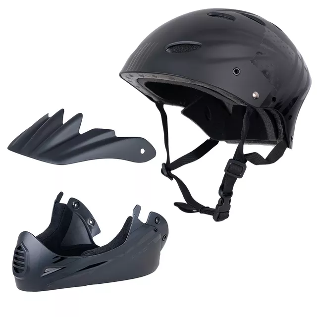 Kask downhillowy W-TEC Campanero US Flag ∙ zjazdowy ∙ full face/open face ∙ 17 otworów wentylacyjnych ∙ 2w1 ∙ skorupa ABS