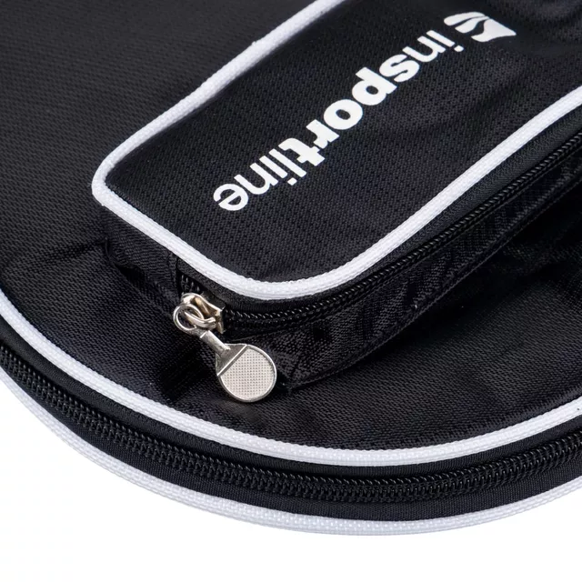 Pokrowiec inSPORTline Blaxa ∙ etui na rakietkę do tenisa stołowego ∙ kieszeń na 3 piłeczki ∙ zamek na obwodzie ∙ wygodny uchwyt ∙ trwały materiał - Czarny