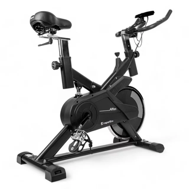 Rower treningowy spinningowy inSPORTline Alfan - Czarny - Czarny