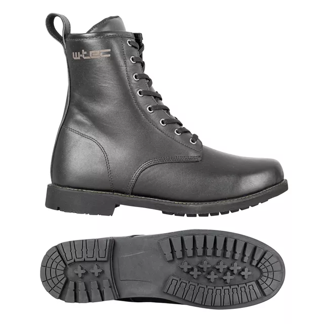 Męskie skórzane buty motocyklowe W-TEC Benga - Czarny