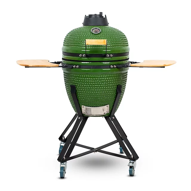 Ceramiczny grill kamado inSPORTline Pyrexo 18" ∙ termometr ∙ bambusowe półki ∙ kółka transportowe ∙ pokrowiec ochronny