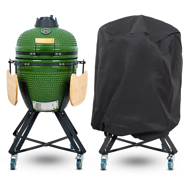 Ceramiczny grill kamado inSPORTline Pyrexo 18" ∙ termometr ∙ bambusowe półki ∙ kółka transportowe ∙ pokrowiec ochronny