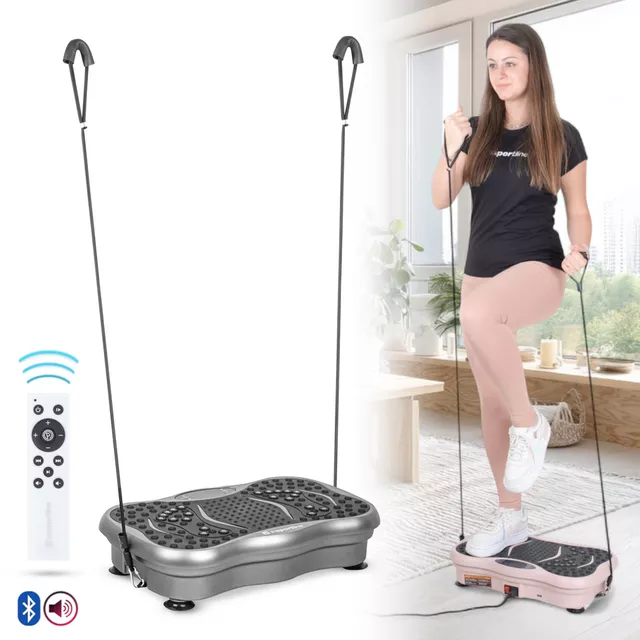 Platforma wibracyjna z linkami, głośnikiem, bluetooth inSPORTline Maviro - Grafitowy - Grafitowy