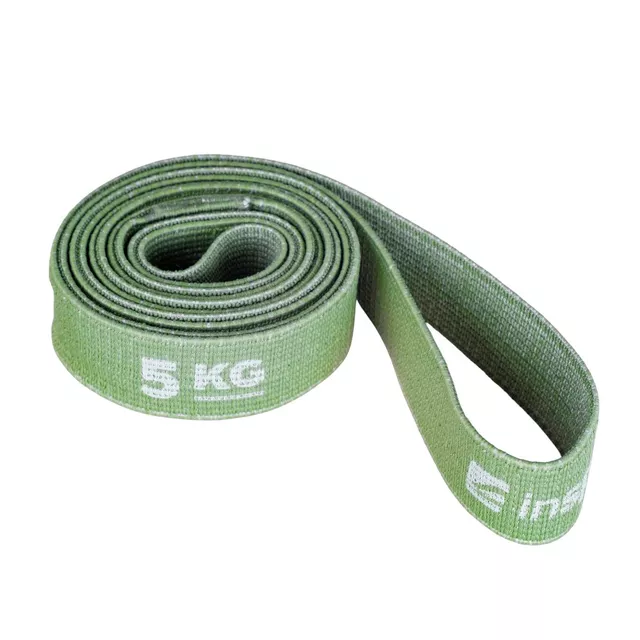 Guma oporowa do fitnessu inSPORTline Rand Light ∙ zielona ∙ opór 5 kg ∙ obwód 208 cm ∙ tekstylna ∙ ultra lekka