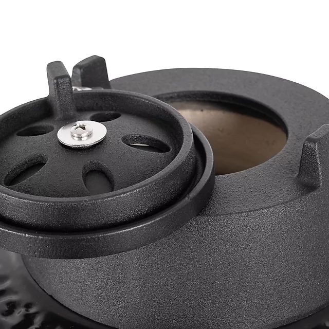 Ceramiczny grill kamado inSPORTline Pyrexo 24"∙ wbudowany termometr ∙ bambusowe półki boczne ∙ kółka transportowe ∙ pokrowiec ochronny