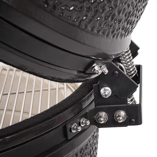 Ceramiczny grill kamado inSPORTline Pyrexo 24"∙ wbudowany termometr ∙ bambusowe półki boczne ∙ kółka transportowe ∙ pokrowiec ochronny