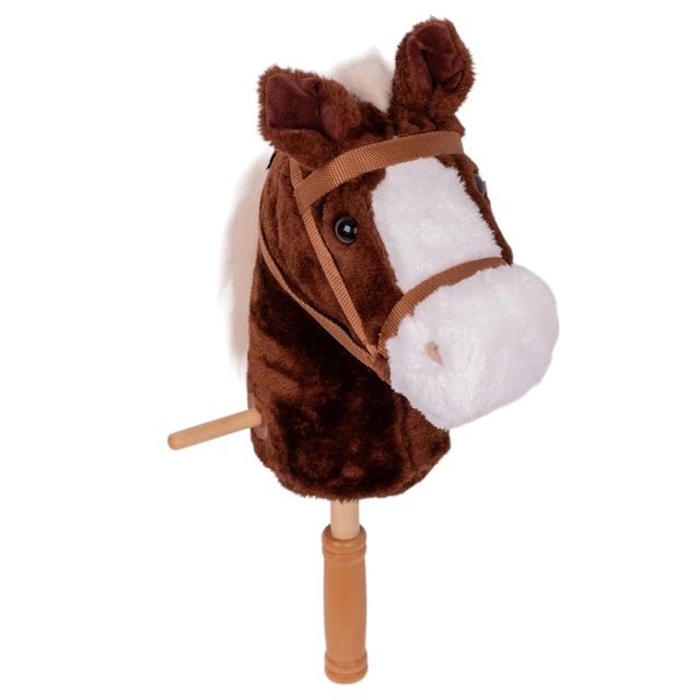 Hobby Horse koń na kiju z kółeczkami oraz dźwiękiem inSPORTline Arklino - Ciemny brązowy