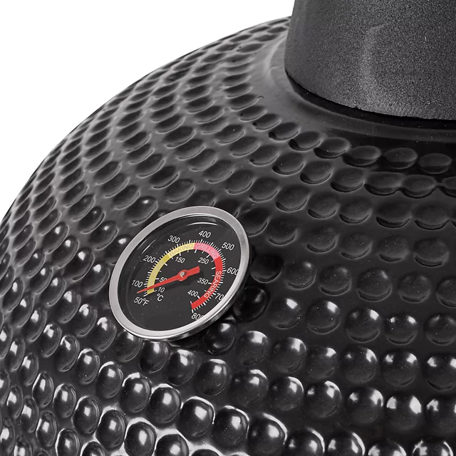 Ceramiczny grill kamado inSPORTline Pyrexo 21 ∙ bambusowe półki boczne ∙ zintegrowany termometr ∙ kółka transportowe
