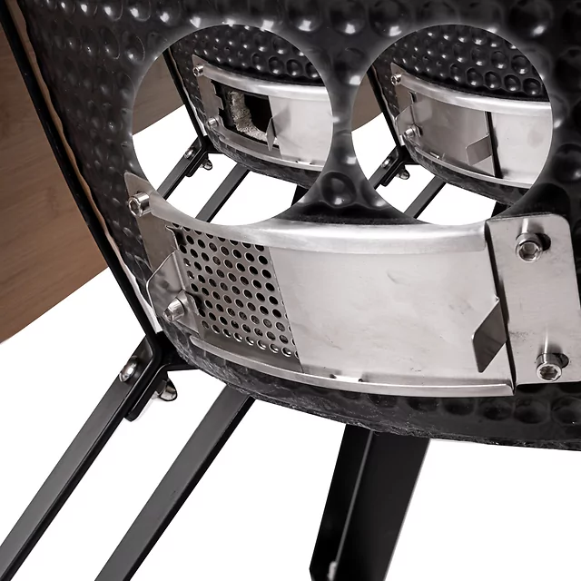 Ceramiczny grill kamado inSPORTline Pyrexo 21 ∙ bambusowe półki boczne ∙ zintegrowany termometr ∙ kółka transportowe