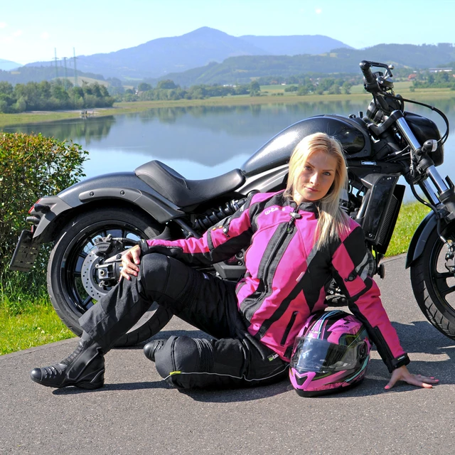 Kask motocyklowy z blendą Flip-Up W-TEC Pezzon Magenta - Różowo-czarny