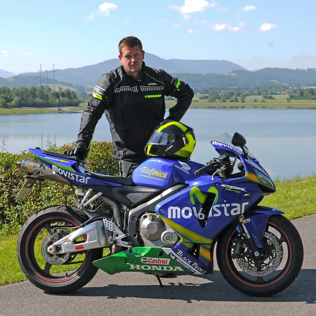 Męska kurtka motocyklowa W-TEC Meltsch - Czarno-zielony neonowy