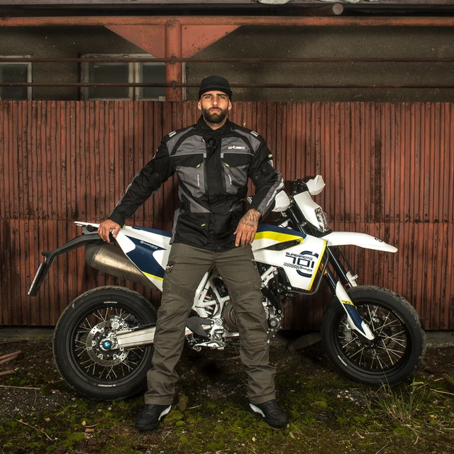 Męskie spodnie motocyklowe W-TEC Shoota - Oliwkowa zieleń