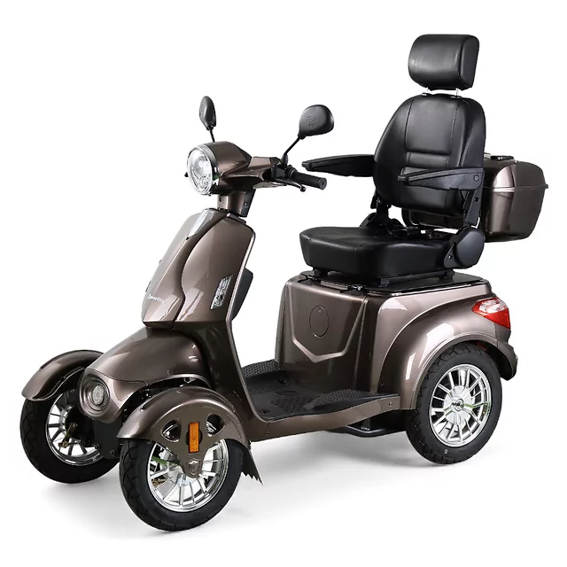 Czterokołowy skuter-wózek elektryczny inSPORTline Antun ∙ 1000 W ∙ zasięg do 50 km ∙ nośność 150 kg - Brązowy