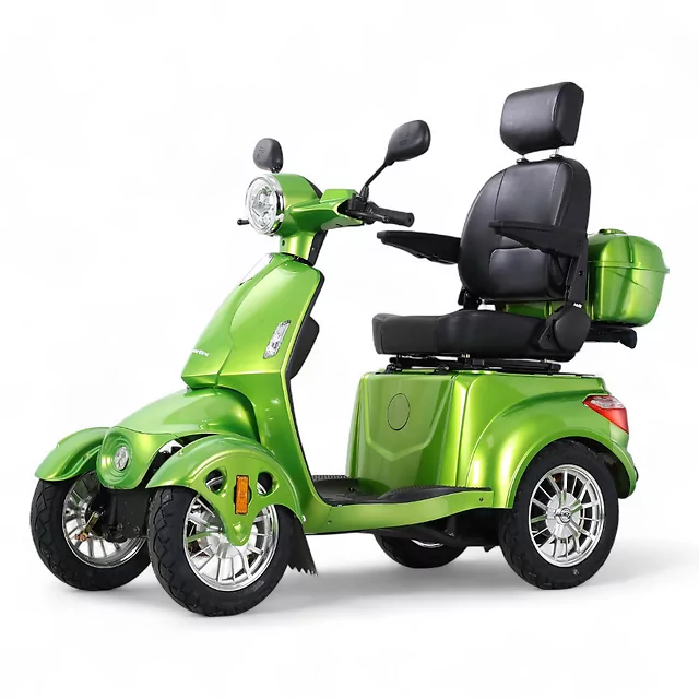 Czterokołowy skuter-wózek elektryczny inSPORTline Antun ∙ 1000 W ∙ zasięg do 50 km ∙ nośność 150 kg - Czarny - Zielony