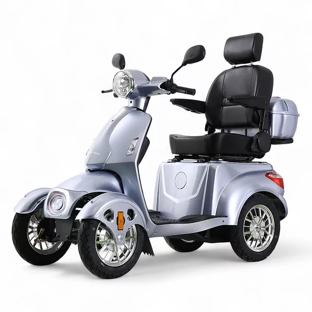 Czterokołowy skuter-wózek elektryczny inSPORTline Antun ∙ 1000 W ∙ zasięg do 50 km ∙ nośność 150 kg - srebrny lawendowy