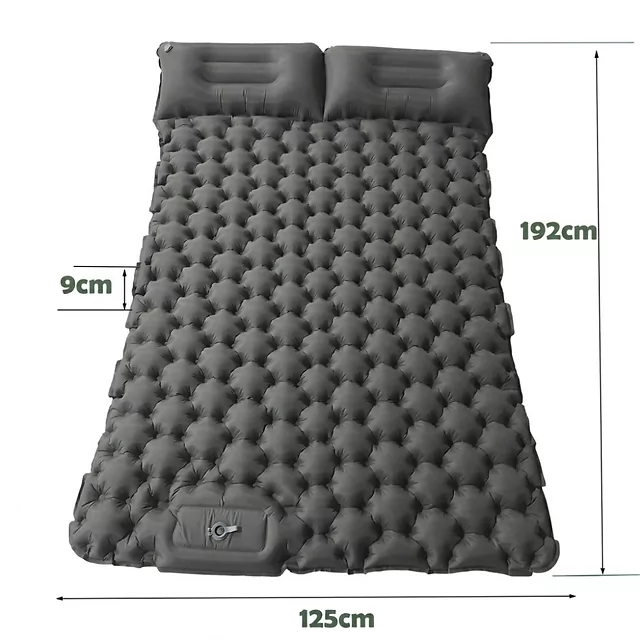 Pompowany materac campingowy inSPORTline Faustea ∙ 2-osobowy ∙ pompka zintegrowana ∙ nośność 200 kg - Niebieski