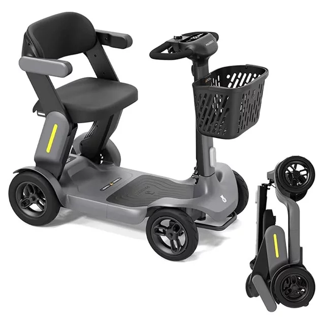 Czterokołowy skuter elektryczny inSPORTline Clis ∙ składany ∙ 10 km/h ∙ zasięg do 40 km - Szary - Szary