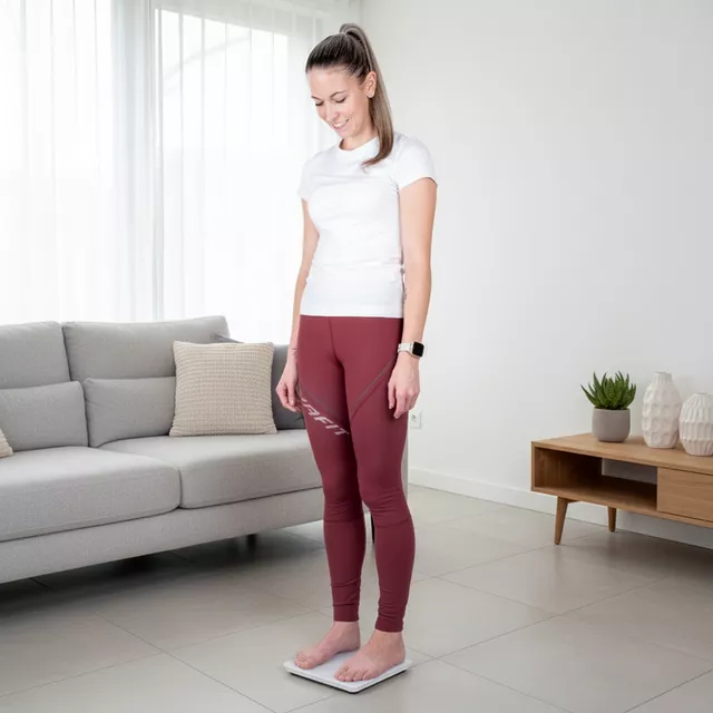 Inteligentna waga łazienkowa inSPORTline Syncale 20 ∙ smart ∙ 14 wartości ciała ∙ bluetooth ∙ fitdays ∙ nośność 180 kg ∙ szkło hartowane - Czarny