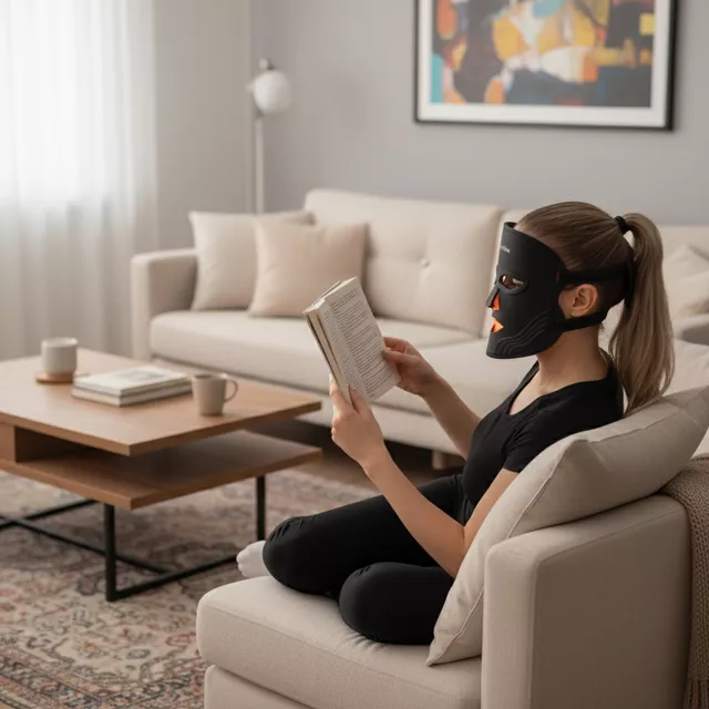 Maska LED na twarz terapeutyczna inSPORTline Radora ∙ 84 diody ∙ 6 trybów ∙ 4 poziomy intensywności ∙ podczerwień ∙ akumulator 2500 mAh