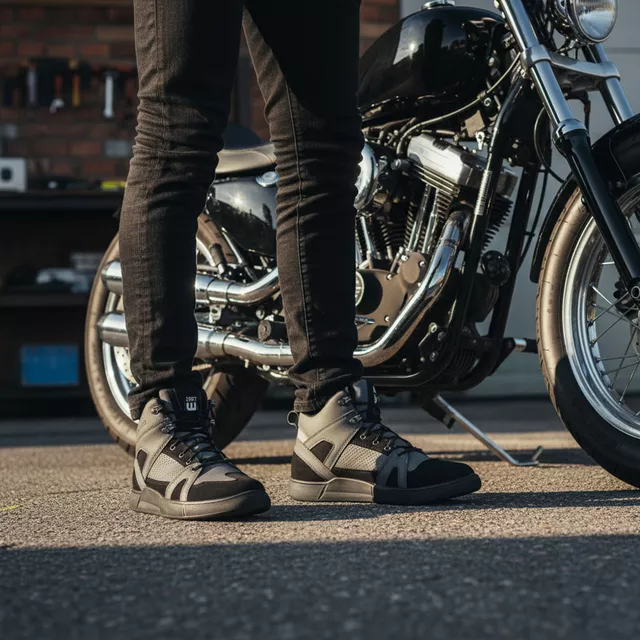 Buty motocyklowe męskie W-TEC Milwook ∙ skóra zamszowa ∙ membrana wodoodporna ∙ ochrona kostek ∙ oddychające