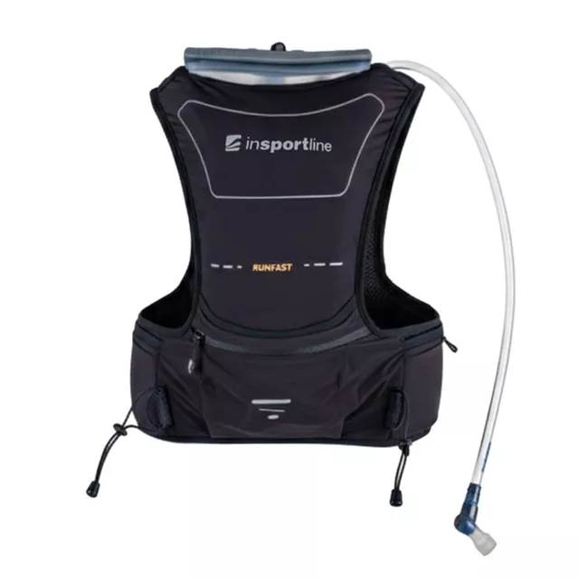 Kamizelka biegowa inSPORTline Runfast XS-M ∙ lekka konstrukcja ∙ multi kieszenie ∙ bukłak do 3 l ∙ regulowane paski ∙ elementy odblaskowe