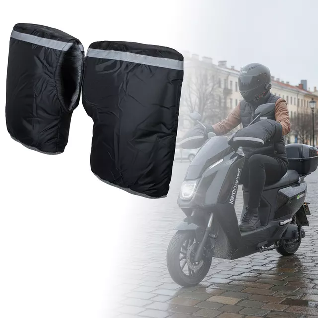 Mufki rękawice ocieplające na kierownice inSPORTline Glovara ∙ ocieplacze dłoni ∙ ciepłe futerko ∙ wodoodporne ∙ wiatroszczelne ∙ elementy odblaskowe