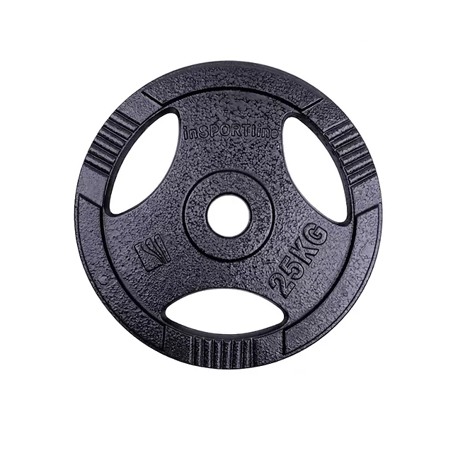 Żeliwne talerze olimpijskie inSPORTline Hamerton Black 50 mm 1,25-25 kg ∙ wytrzymałe uchwyty ∙ do sztangi olimpijskiej