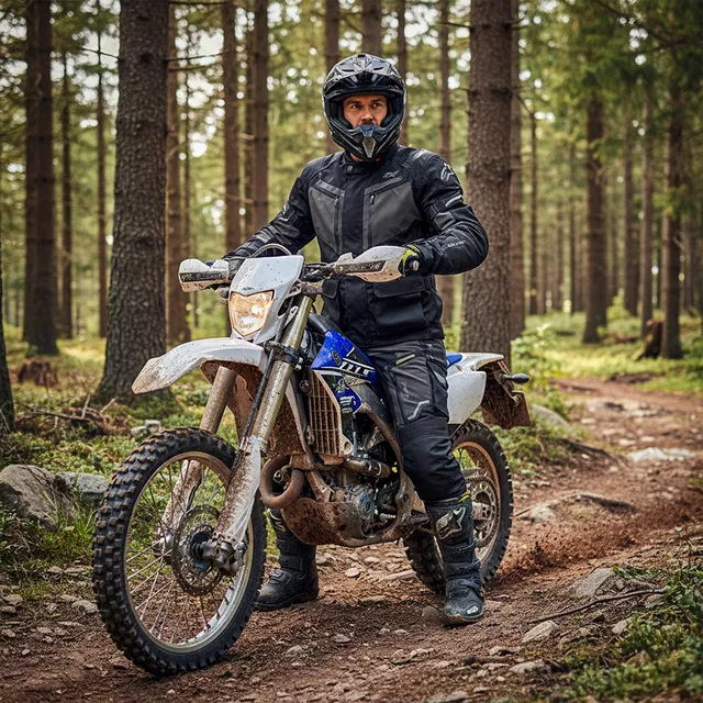 Męskie spodnie motocyklowe W-TEC Daimick ∙ trójwarstwowe ∙ certyfikowane ochraniacze ∙ elastyczne panele ∙ odblaski ∙ cargo kieszenie - Czarno-szary