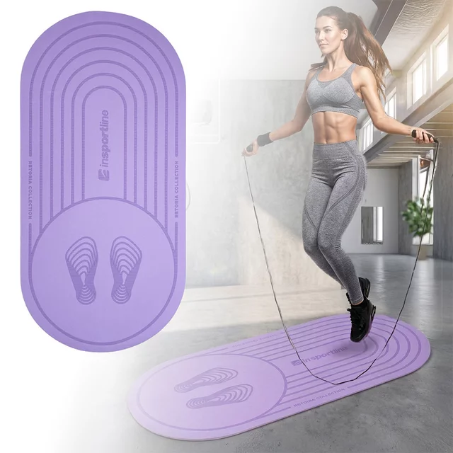 Mata do ćwiczeń inSPORTline Ampfinity 123x60x0,6 cm ∙ TPE ∙ antypoślizgowa ∙ amortyzująca wstrząsy ∙ tłumi hałas ∙ zaokrąglona - Fioletowy