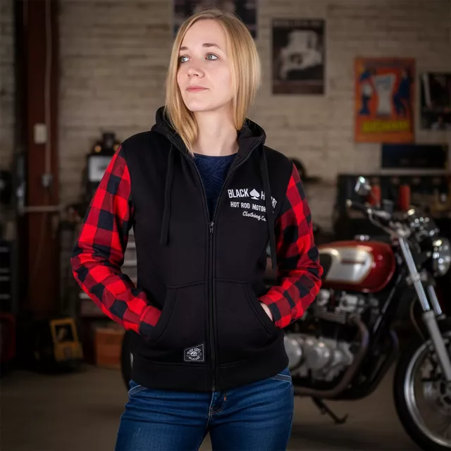 Damska bluza motocyklowa W-TEC Black Heart Ramforge Lady ∙ kieszenie na ochraniacze ∙ podszewka mesh ∙ regulowany kaptur ∙ elastyczne ściągacze