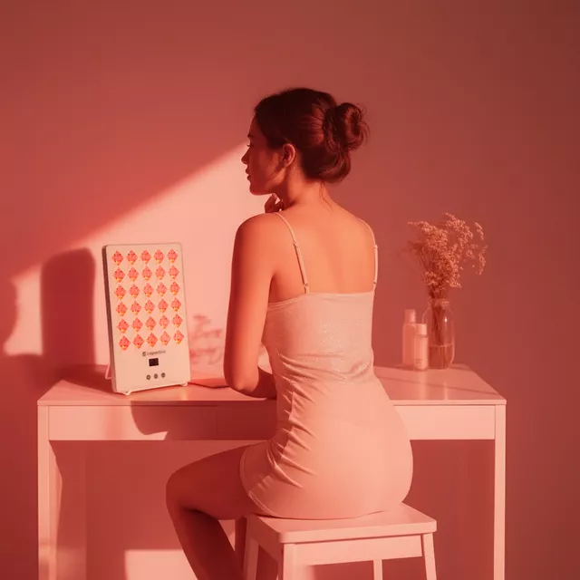 Panel LED na podczerwień terapeutyczny inSPORTline Veluni ∙ terapia czerwone/NIR ∙ bezprzewodowy ∙ timer 5-30 min ∙ stojak regulowany