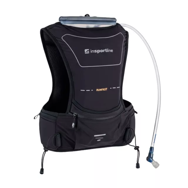 Kamizelka biegowa inSPORTline Runfast XS-M ∙ lekka konstrukcja ∙ multi kieszenie ∙ bukłak do 3 l ∙ regulowane paski ∙ elementy odblaskowe