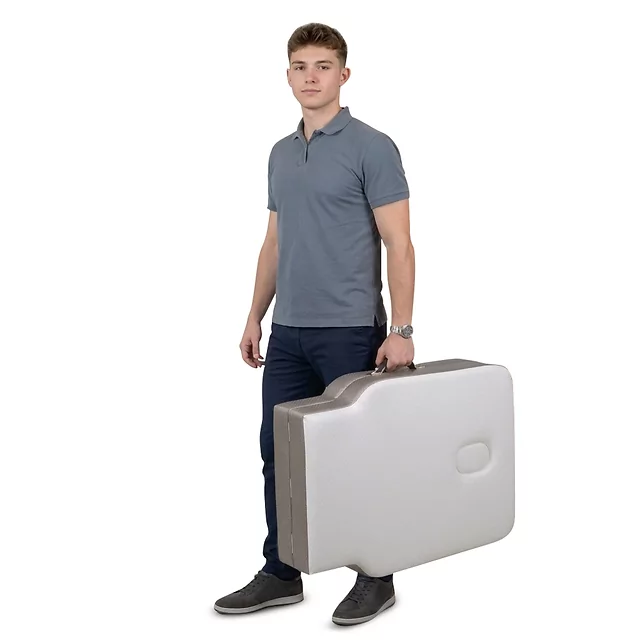 Stół do masażu inSPORTline Kiyora ∙ 2-częściowy ∙ nośność 250 kg ∙ waga 16 kg ∙ rama aluminiowa ∙ miękka pianka