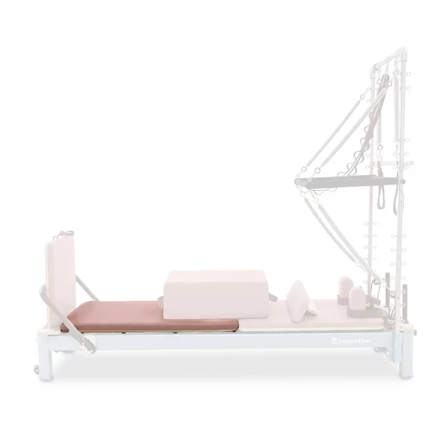 Platforma wypełniająca do reformera Pilates inSPORTline Oquiler ∙ nośność 120 kg ∙ rama drewniana ∙ mikrofibra - Różowy