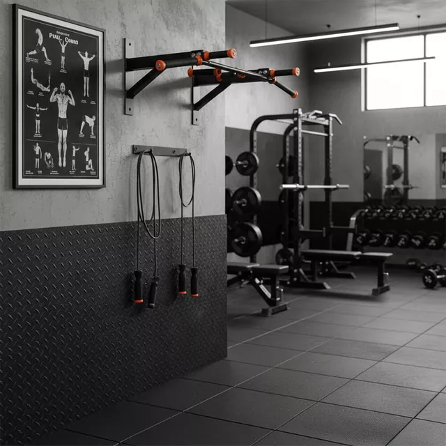 Drążek do podciągania ścienny inSPORTline Wallibor ∙ 120 kg ∙ 3 chwytów ∙ antypoślizgowe uchwyty