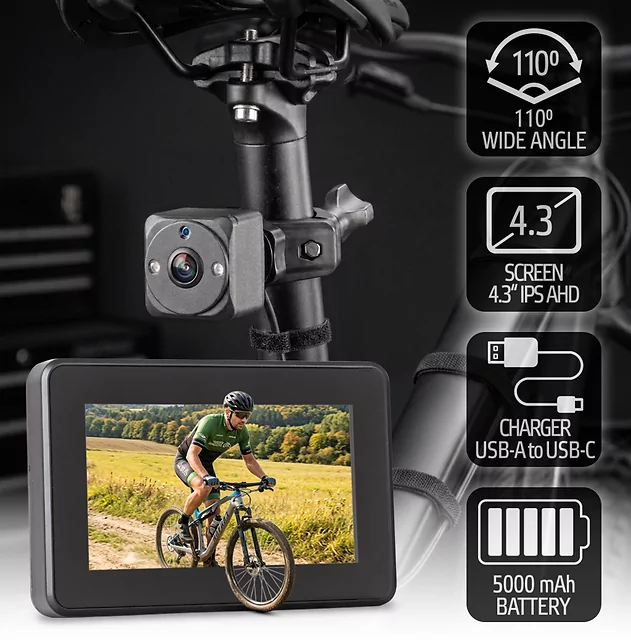 Kamera wsteczna rowerowa inSPORTline ISL Natys ∙ eliminacja martwego pola ∙ stabilny obraz ∙ bateria 5000 mAh