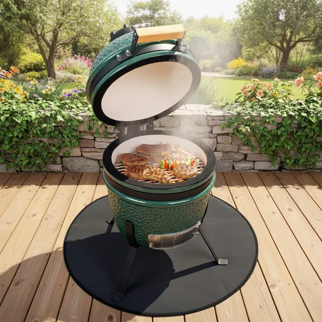 Uniwersalna mata ochronna pod grill ognioodporna inSPORTline Mopitfo 24" ∙ okrągła ∙ Ø61 cm ∙ 800°C